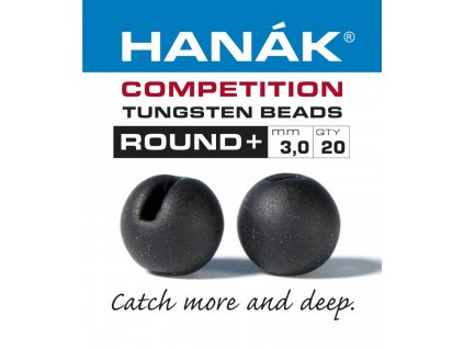 HANÁK Tungsten Beads ROUND+ Matná čierna (Priemer 6.4mm)