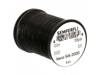 Niť Semperfli Nano Silk 200D 100m (Farba Black)