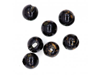 Semperfli Tungsten Slotted Beads Mottled Black Gold (PRIEMER 2.8mm)
