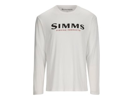 Simms Logo Shirt LS White M - White (Veľkosť M)