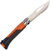 Nôž OPINEL Outdoor No.08 8.5cm plast,oranž,píšťalka,šnúrka,bli1