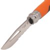 Nôž OPINEL Outdoor No.08 8.5cm plast,oranž,píšťalka,šnúrka,bli2