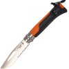 Nôž OPINEL Outdoor No.08 8.5cm plast,oranž,píšťalka,šnúrka,bli