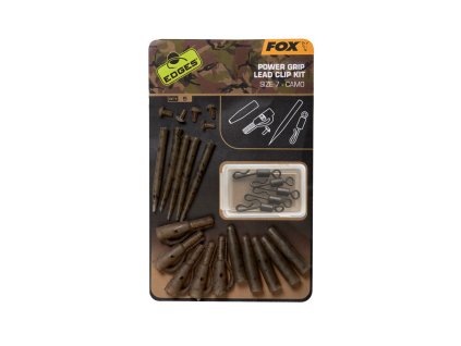 Fox International Sada Edges Camo Power Grip Lead Clip Kit vel. 7