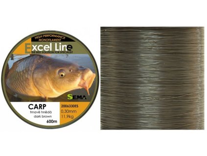 Sema Vlasec Excel Line Carp 600m/0,33mm - 13,1kg/Tmavě Hnědá