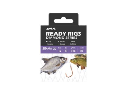BKK Návazec Ready Rig Diamond Iseama GD (Varianta Velikost 12 0,14mm 70cm 10ks)