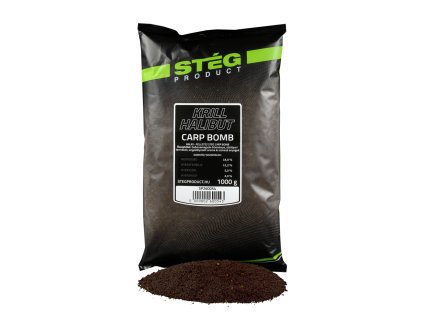 Stég Krmítková směs CARP BOMB 1 kg Krill halibut