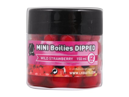 LK Baits Mini Boilies in Dip 12mm 150ml WILD STRAWBERRY