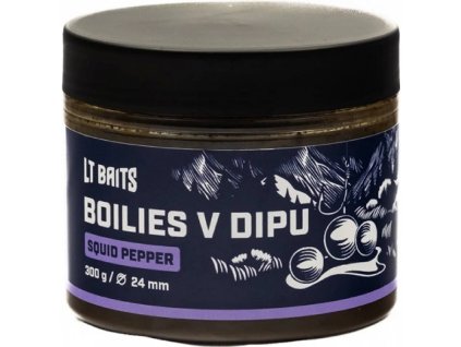 LT Baits Dipované boilies SQUID PEPPER 24 mm 300 g