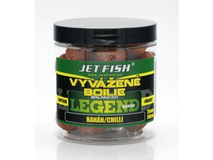 Jet Fish  Legend Range Vyvážené boilie 250ml-20mm BANÁN / CHILLI