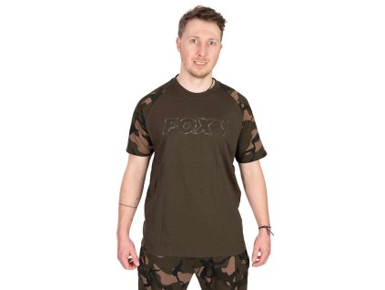 Fox International Tričko Khaki / Camo Outline T vel. L