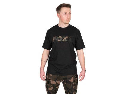 Fox International Tričko Black / Camo Logo T vel. XXXL