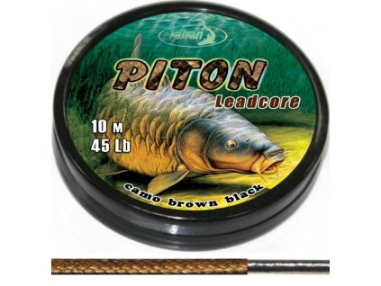 Katran Šňůra s olověným jádrem Lead core PITON (Varianta Katran Šňůra s olověným jádrem Lead core PITON camo brown black 45lb 10m)