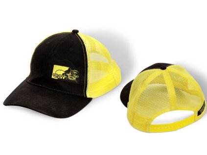 black cat ksiltovka trucker cap uni cernozluta