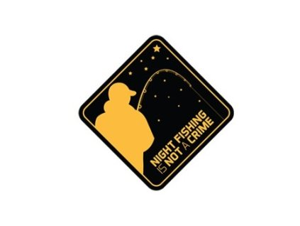 DELPHIN Nálepka  - Night fishing is not a crime (Varianta DELPHIN Nálepka  - Night fishing is not a crime)