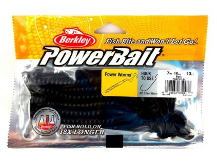 Berkley POWERBAIT POWER WORMS (Varianta Berkley POWERBAIT POWER WORMS 18CM BLACK-13ks)