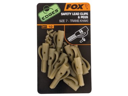 Fox International Závěsky na olovo Edges Size 7 Lead Clip + Pegs - trans khaki