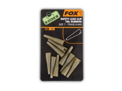 Fox International Převleky Edges Size 7 Lead Clip Tail Rubbers - trans khaki