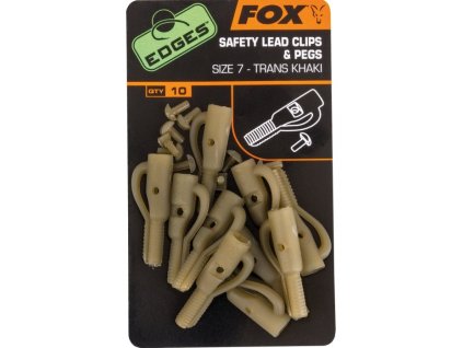 Fox International Edges Size 10 Slik Lead Clip + Pegs - trans khaki (Varianta Fox International Edges Size 10 Slik Lead Clip + Pegs - trans khaki)