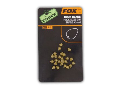 Fox International Gumové stopery Edges Hook Bead x 25 Size 7-10 - trans khaki