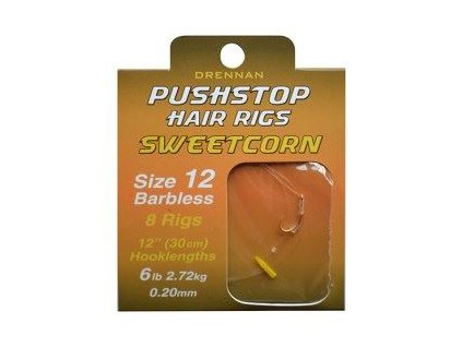 Drennan Hotové návazce Pushstop hair Rigs (Varianta Drennan Hotové návazce Pushstop hair Rigs Sweetcorn - 16)