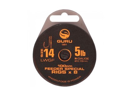 Guru Návazce LWGF Feeder Rig 1m (Varianta Guru Návazce LWGF Feeder Rig 1m  - 18 vel. háčku)