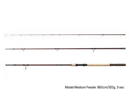 Delphin Rybářský prut MAGMA M3 Medium feeder 3 díly 3,6m 120g