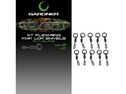 Gardner Obratlíky Covert XT Flexi-Ring Kwik Lok Swivels vel. 12 (Varianta Gardner Obratlíky Covert XT Flexi-Ring Kwik Lok Swivels vel. 12)