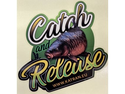 Katran Nálepka Sticker Catch & Release 12x12cm