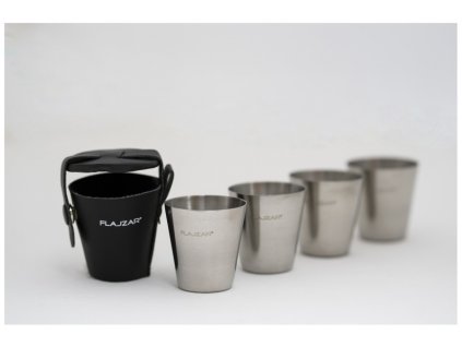 Flajzar Nerezová sada kalíšků v černém koženkovém obalu (Varianta Flajzar Nerezová sada kalíšků v černém koženkovém obalu)