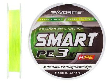 Favorite Šňůra PE Line  Smart PE 3x 150м (fl.yellow) (Varianta Favorite Šňůra PE Line  Smart PE 3x 150м (fl.yellow) #0.15/0.066mm 2.5lb/1.2kg)