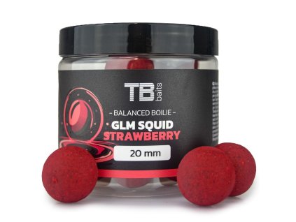 TB BAITS Vyvážené Boilie Balanced + Atraktor (Varianta TB BAITS Vyvážené Boilie Balanced + Atraktor GLM Squid Strawberry 100 g - 20 mm)