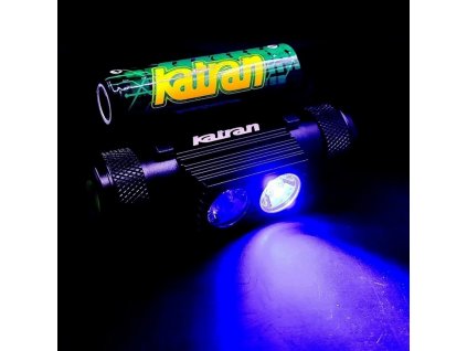 Katran Čelová dobíjecí svítilna Headlamp W/B 460 PRO modrá a bílá LED + box zdarma NEW