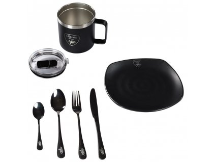 Giants fishing  Set nádobí - termo hrenek + sada příborů + talíř (Varianta Giants fishing  Set nádobí - termo hrenek + sada příborů + talíř)