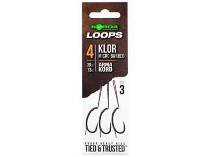 Korda Hotové Montáže Loop Rigs Klor (Varianta Korda Hotové Montáže Loop Rigs Klor - Háček 4 Nosnost 30 lb)