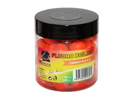 LK Baits Fluoro Boilies Compot NHDC 250ml 18mm