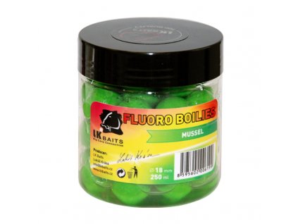 LK Baits Fluoro Boilies Mussel 250ml 18mm