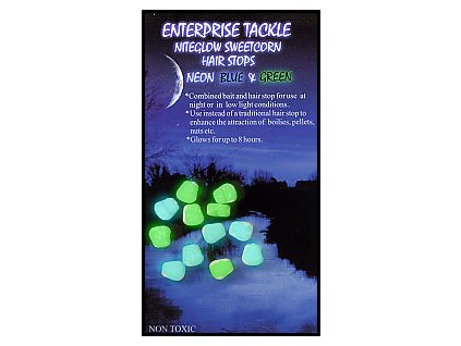 Enterprise tackle Niteglow Sweetcorn Hair Stops Neon  - 4x zelená, 4x modrá