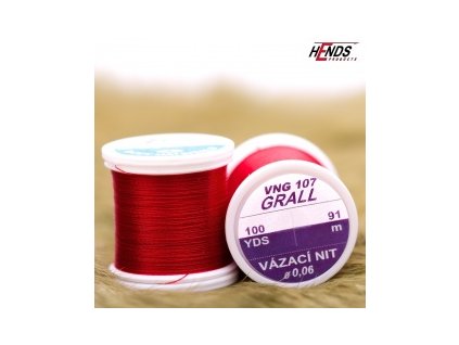 Hends Grall vázací nit 0,08mm 91m - Červená