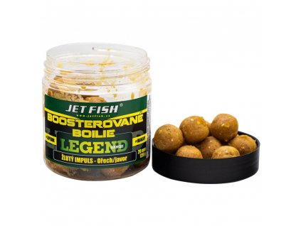 Jet Fish Boosterované boilie Legend Range 250ml 24mm Žlutý Impuls Ořech/Javor - expirace 12/2024