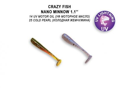 Crazy Fish Nano Minnow 1,1" 2,7cm color 14/25 příchuť squid