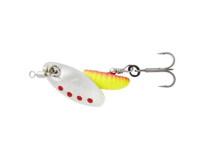 Savage Gear Třpytka  GRUB SPINNERS #2 5.8G SINKING SILVER RED YELLOW