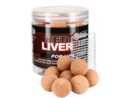 STARBAITS Plovoucí boilies POP UP Red Liver 50g 14mm