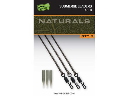 Fox International Koncová montáž Naturals Submerged Leaders 40lb x 3ks