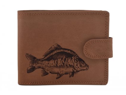 MERCUCIO Pánská peněženka béžová vzor kapr lysec