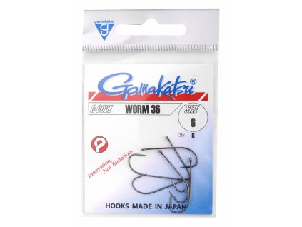Gamakatsu Háčky PREDA WORM 36 HOOKS BLACK  2 6ks