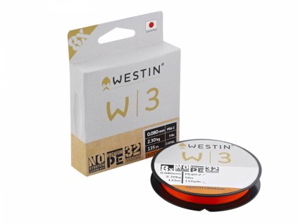 Westin Šňůra W3 8-BRAID DUTCH ORANGE 135M/150YDS 0.10MM 3.5KG 8LBS PE 0.4