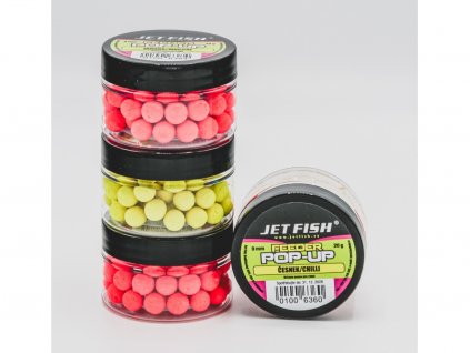 Jet Fish Plovoucí boilies Feeder POP-UP 20g- 9mm : ČESNEK / CHILLI