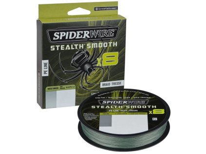 Spiderwire Pletená šňůra Stealth Smooth x8 0.15mm 150M 16.5Kg Moss Green