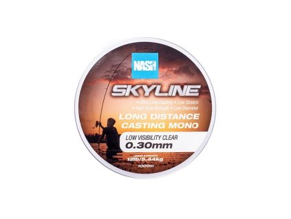 Nash Rybářský vlasec Skyline Mono Low Visiblity Clear 0,30mm/12lb 1000m